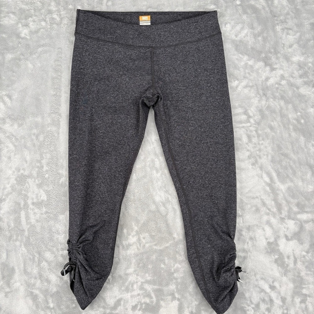 Lucy Powermax Women Crop Ruched Leggings Medium Capri Athletic Nylon Blend Pants